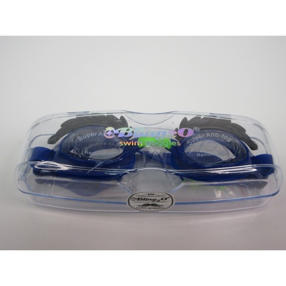 Bling2O Kids Swim Goggles Eyebrow Blue Anti-Fog UV Protection Youth New - Picture 3 of 11